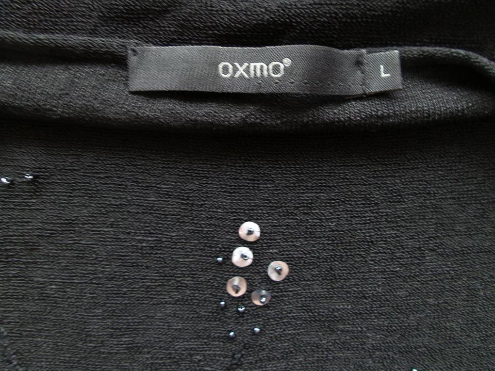 20160707_151224.jpg Oxmo Rozmiar L Kolor Czarny Okrągły dekolt Bluzka Rękaw 3/4 Materiał Rayon