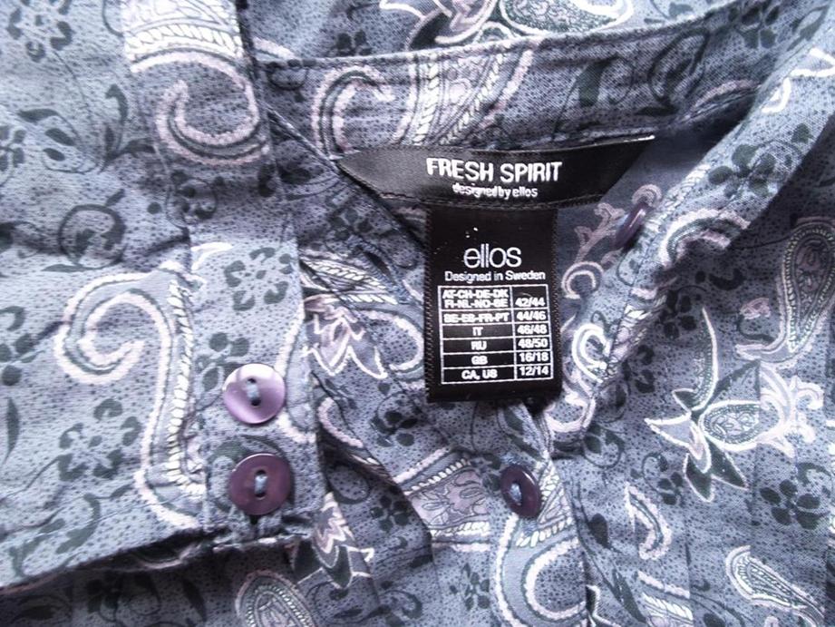 Ellos Rozmiar 42/44 Paisley W serek Tunika Bluzka Długi rękaw Materiał Bawełna 100% Ellos Rozmiar 42/44 Paisley W serek Tunika Bluzka Długi rękaw Materiał Bawełna 100%