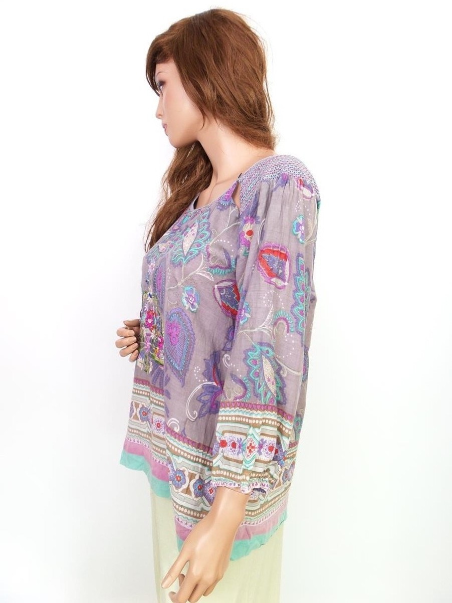 Saint tropez Rozmiar M Paisley W łódkę Bluzka Rękaw 3/4 Materiał Bawełna 100%
