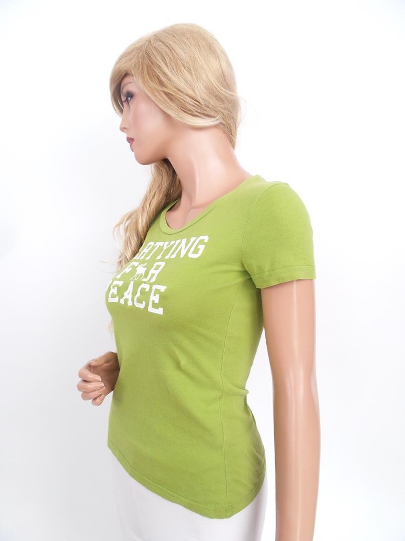 ABERCROMBIE & FITCH Rozmiar XS Okrągły dekolt T-Shirt Krótki rękaw Materiał Bawełna 100% ABERCROMBIE & FITCH Rozmiar XS Okrągły dekolt T-Shirt Krótki rękaw Materiał Bawełna 100%