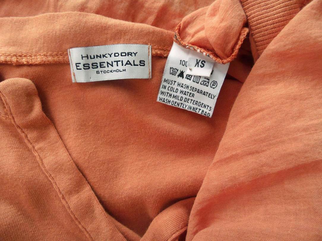Hunkydory Rozmiar XS Kolor Pomarańczowy W serek Tunika Bluzka Krótki rękaw Materiał Bawełna 100% Hunkydory Rozmiar XS Kolor Pomarańczowy W serek Tunika Bluzka Krótki rękaw Materiał Bawełna 100%
