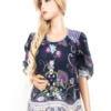 Saint tropez Rozmiar XS/S Paisley Okrągły dekolt Tunika Bluzka Rękaw 3/4 Materiał Bawełna 100%