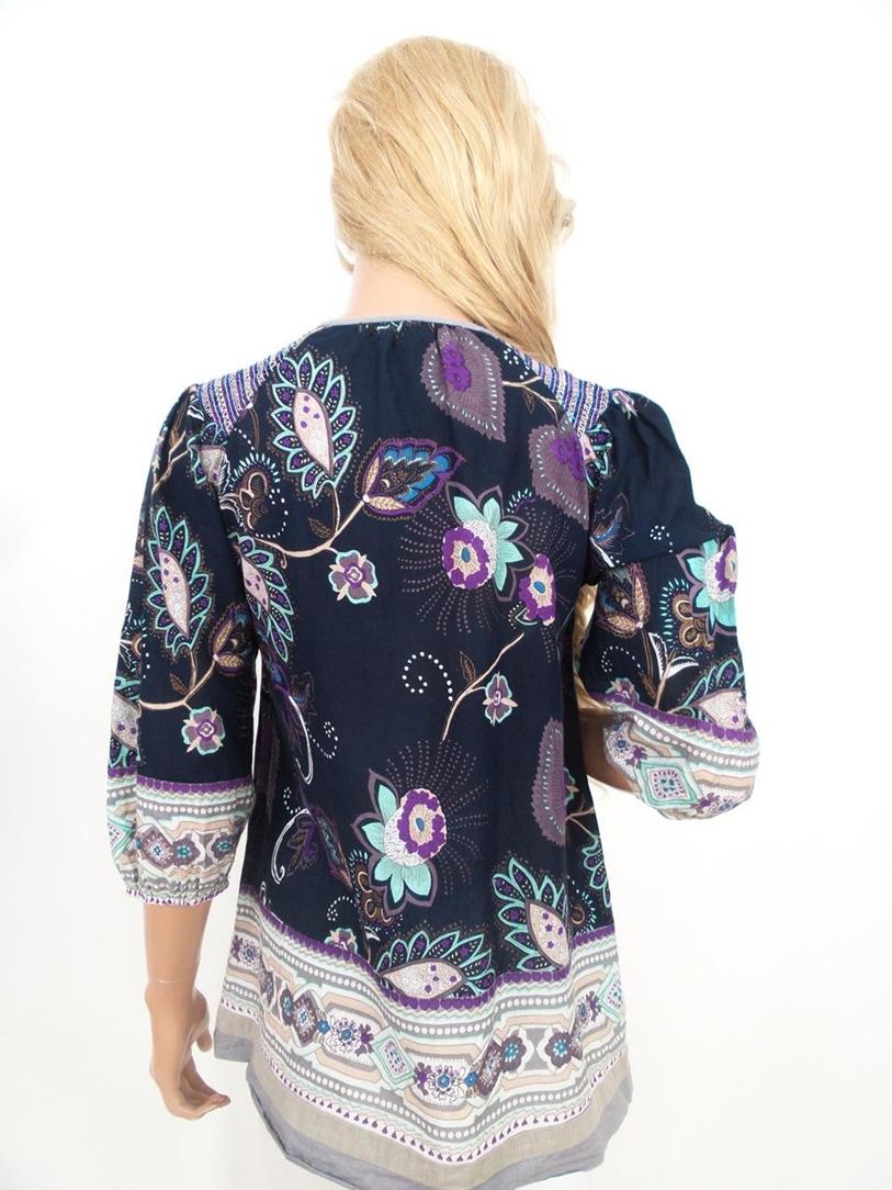 Saint tropez Rozmiar XS/S Paisley Okrągły dekolt Tunika Bluzka Rękaw 3/4 Materiał Bawełna 100% Saint tropez Rozmiar XS/S Paisley Okrągły dekolt Tunika Bluzka Rękaw 3/4 Materiał Bawełna 100%