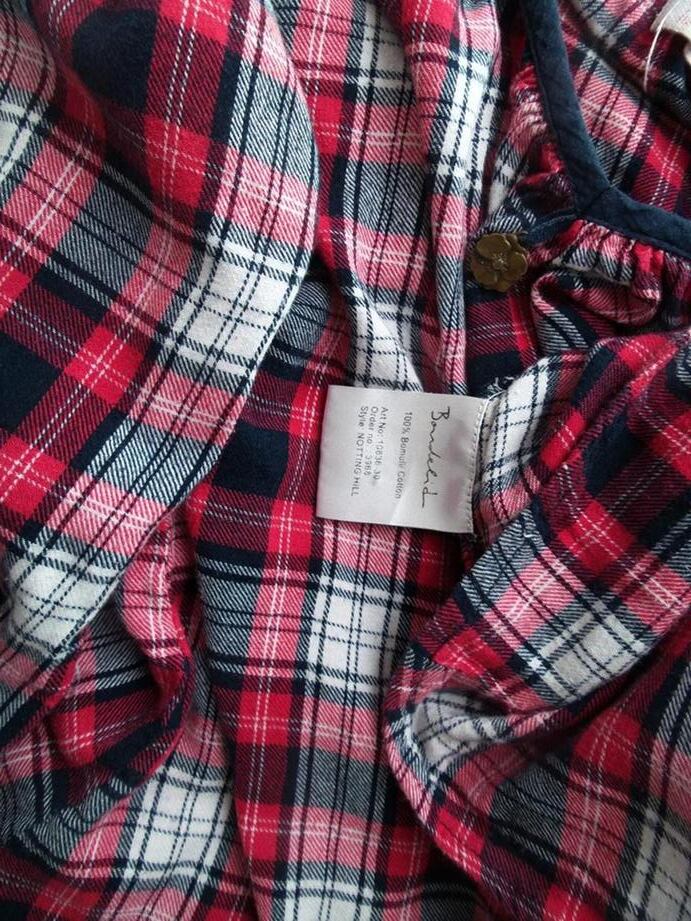 BONDELID Rozmiar S Krata Okrągły dekolt Bluzka Rękaw 3/4 Materiał Bawełna 100% BONDELID Rozmiar S Krata Okrągły dekolt Bluzka Rękaw 3/4 Materiał Bawełna 100%