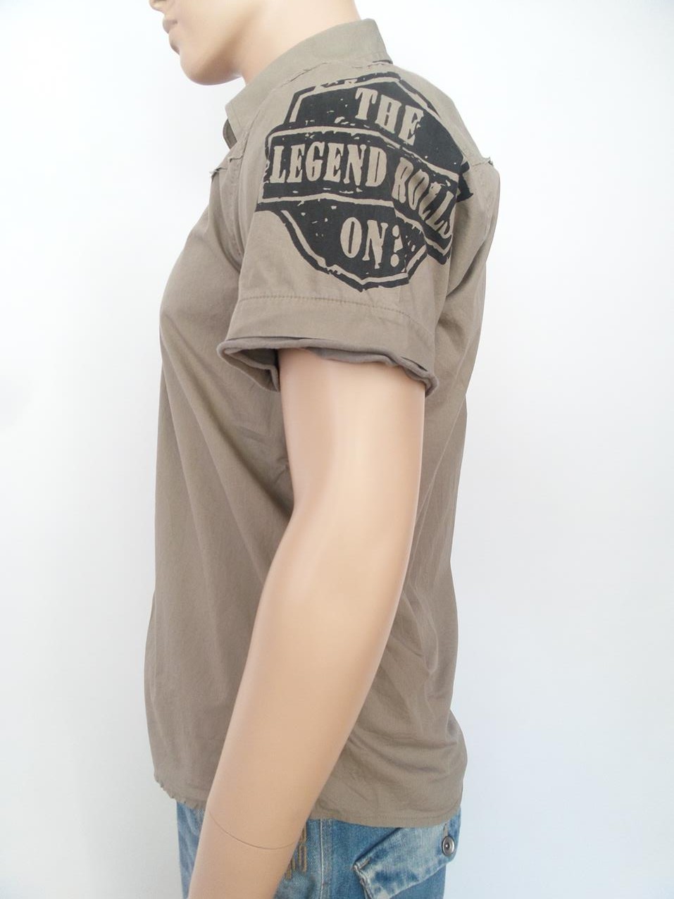 20160805_151438.jpg Vintage Rozmiar M Kołnierz Męska Koszula Casual Krótki rękaw Materiał Bawełna 100%