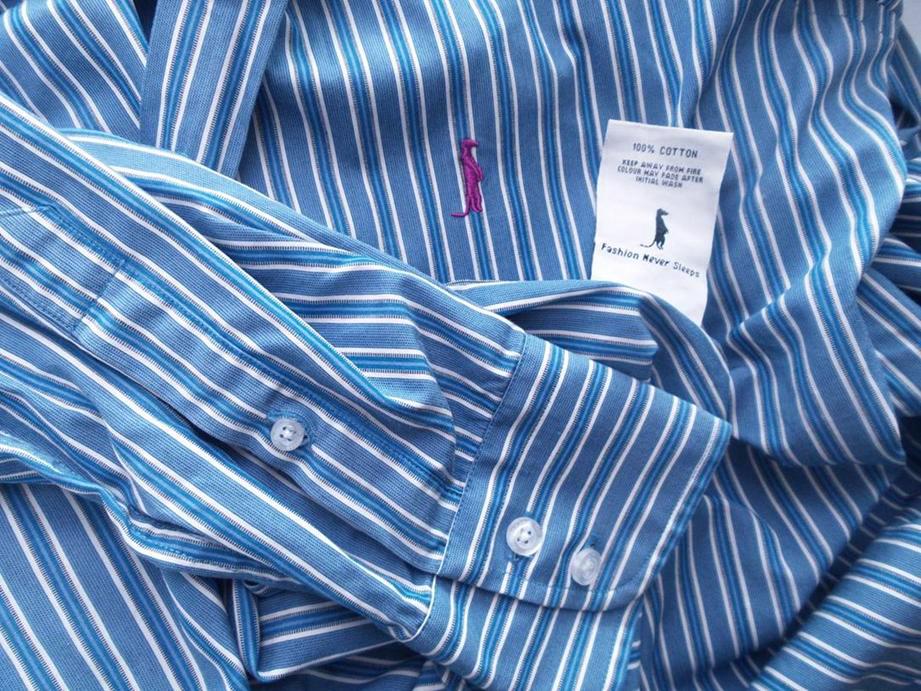 20160808_152613.jpg 6th Sense Kolor Niebieski Kołnierz Męska Koszula Elegancka Długi rękaw Materiał Bawełna 100%
