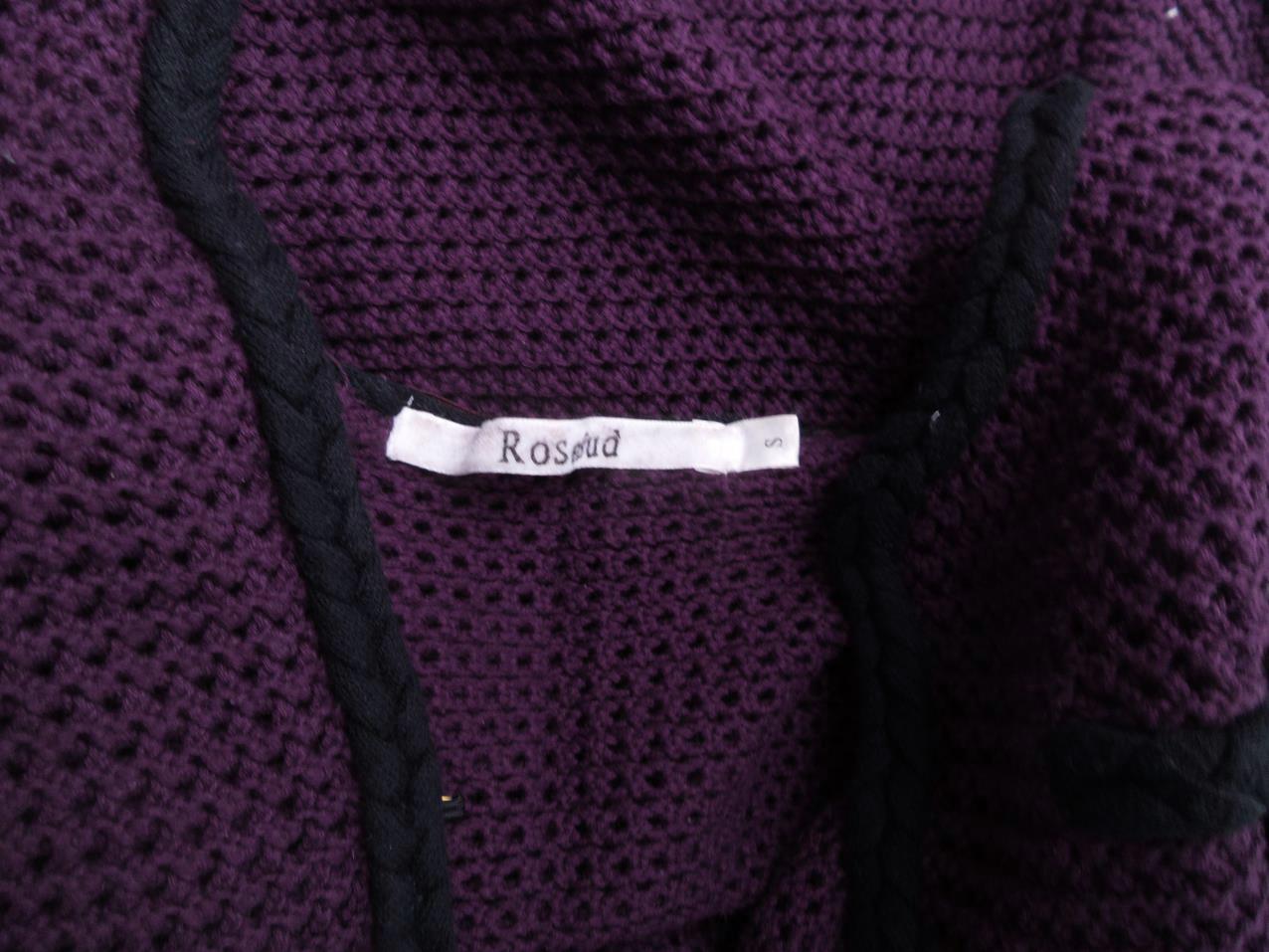 20160816_142918.jpg Rosebud Rozmiar S Kolor Fioletowy Okrągły dekolt Kardigan Zapinany Długi rękaw Materiał Bawełna 100% Otwarta dzianina
