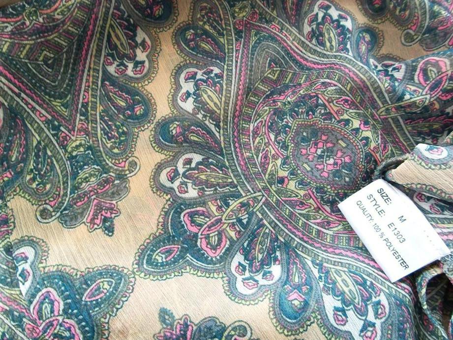 Saint tropez Rozmiar M Damask Paisley Okrągły dekolt Tunika Bluzka Rękaw 3/4 Materiał Bawełna 100%