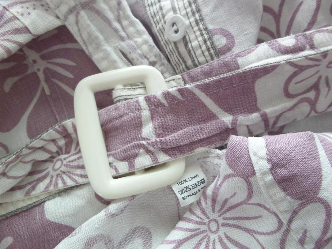 Okker-Gokker Rozmiar S Kołnierz Sukienka Koszulowa Krótki rękaw Krótka Materiał Len 100% Okker-Gokker Rozmiar S Kołnierz Sukienka Koszulowa Krótki rękaw Krótka Materiał Len 100%