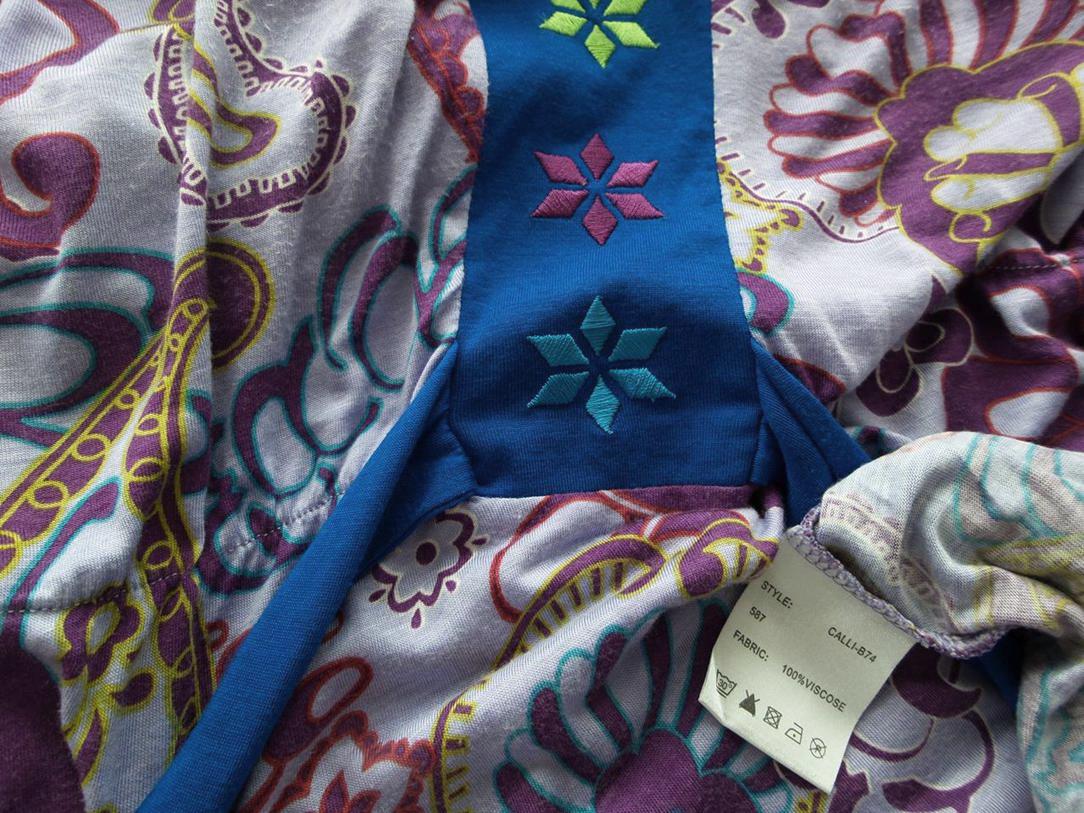 St-martins Rozmiar L Paisley W serek Tunika Bluzka Krótki rękaw Materiał Wiskoza 100%