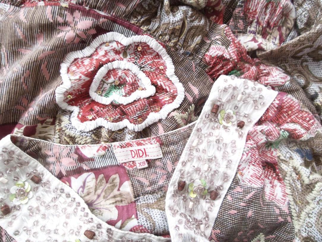 DIDI Rozmiar XS Paisley W serek Tunika Bluzka Rękaw 3/4 Materiał Bawełna 100% DIDI Rozmiar XS Paisley W serek Tunika Bluzka Rękaw 3/4 Materiał Bawełna 100%