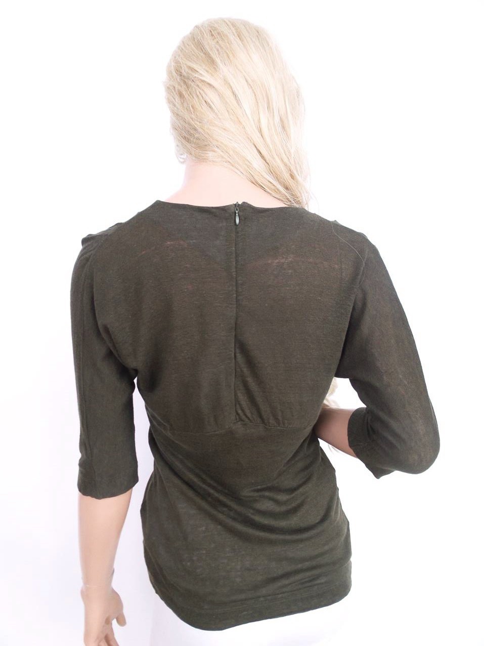 20160824_133026.jpg ZARA BASIC Rozmiar M W łódkę Sweter Krótki rękaw Materiał Len 100% Cienka dzianina