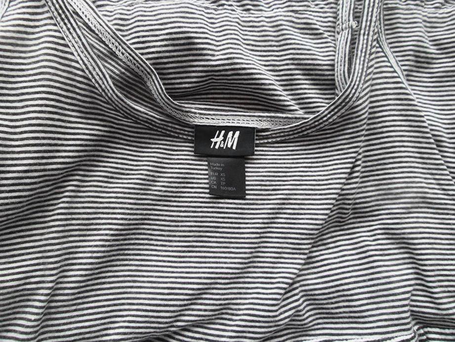 H&m Rozmiar XS Pasy Dekolt U Tunika Bluzka Bezrękawnik Materiał Bawełna 100%