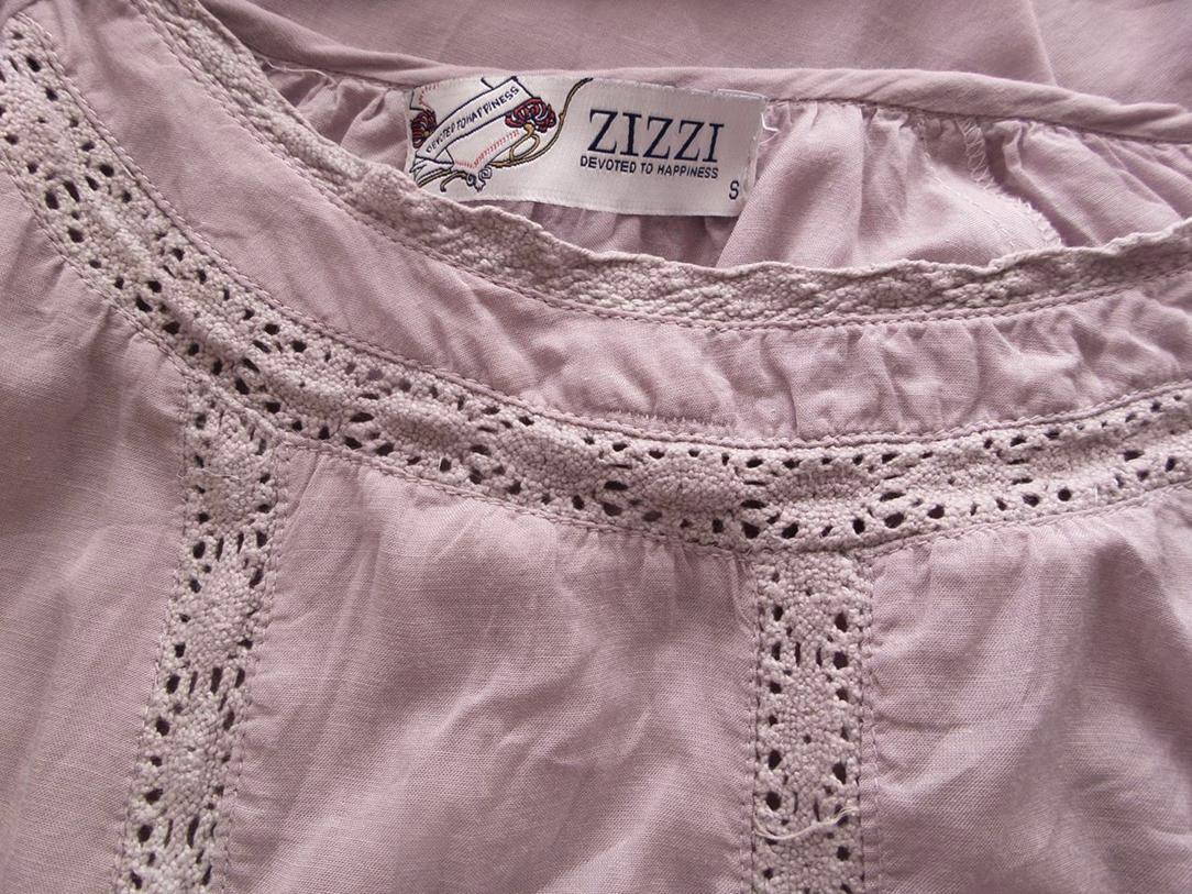 Zizzi Rozmiar S Okrągły dekolt Tunika Bluzka Rękaw 3/4 Materiał Bawełna