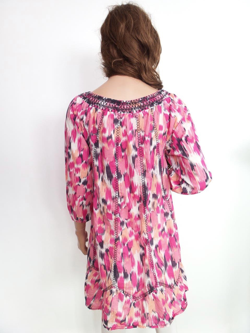 Fransa Rozmiar L Floral Abstrakt W łódkę Tunika Bluzka Rękaw 3/4 Materiał Bawełna 100% Fransa Rozmiar L Floral Abstrakt W łódkę Tunika Bluzka Rękaw 3/4 Materiał Bawełna 100%