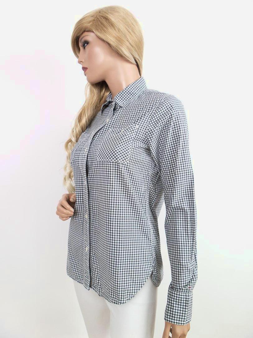 20160920_084033.jpg TOMMY HILFIGER DENIM Rozmiar M Krata Kołnierz Bluzka Zapinana Długi rękaw Materiał Bawełna 100%