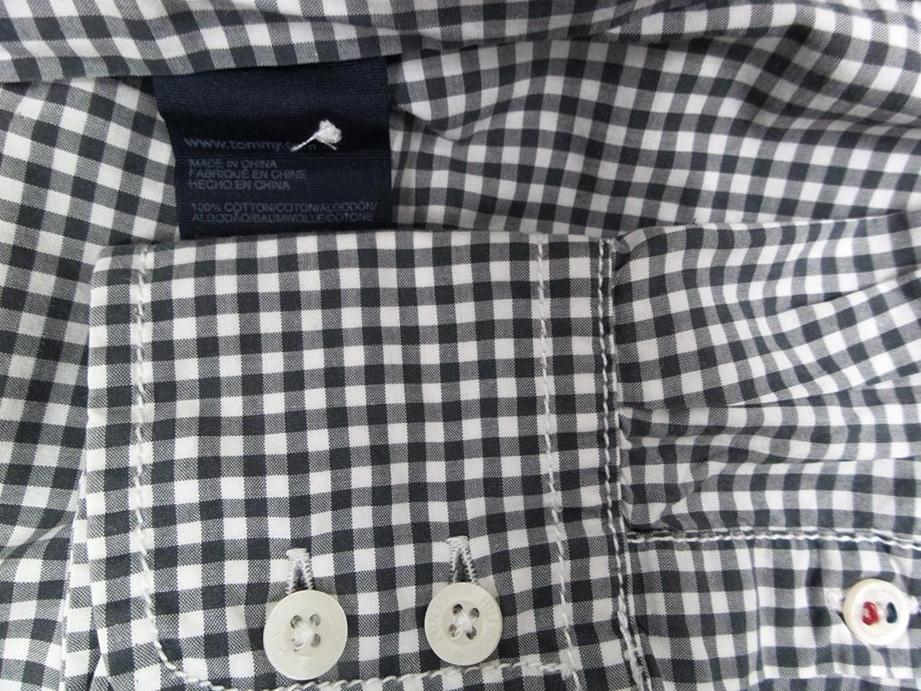 20160920_084631.jpg TOMMY HILFIGER DENIM Rozmiar M Krata Kołnierz Bluzka Zapinana Długi rękaw Materiał Bawełna 100%