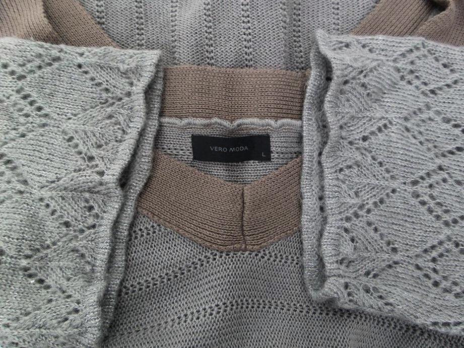 Vero moda Rozmiar L Okrągły dekolt Tunika Bluzka Dzianina Krótki rękaw