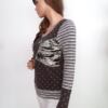 Cur Moda Rozmiar M/L Pasy Okrągły dekolt Sweter Długi rękaw Materiał Bawełna 100%