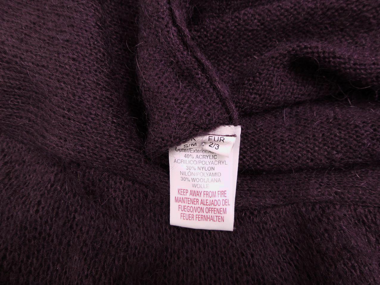 River island Rozmiar S/M Drapowany dekolt Sweter Krótki rękaw Materiał Akryl Cienka dzianina