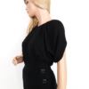 KAREN MILLEN Rozmiar S (1) Kolor Czarny W łódkę Tunika Bluzka Krótki rękaw Materiał Wełna