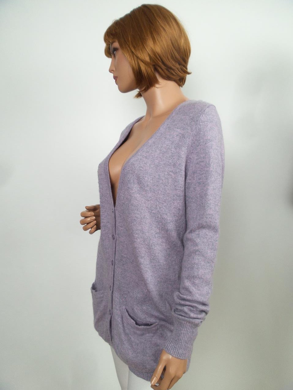 BIK BOK Rozmiar M W serek Kardigan Zapinany Długi rękaw Materiał Rayon Cienka dzianina