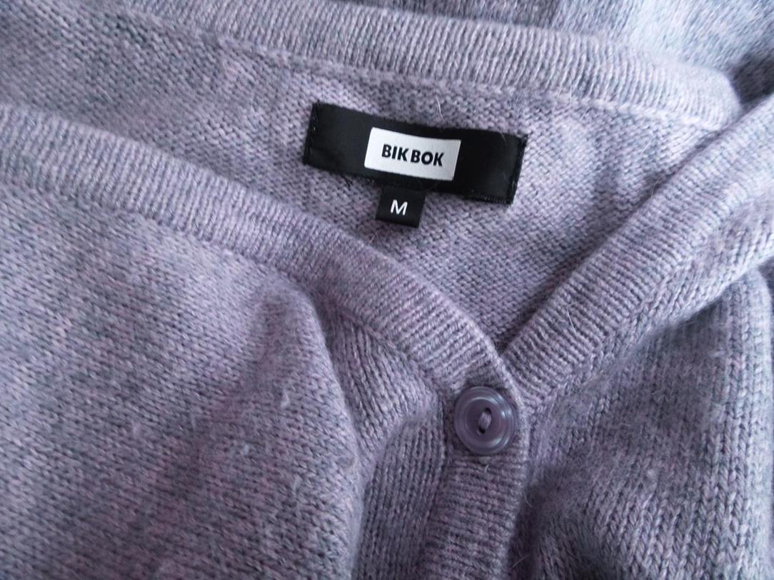 BIK BOK Rozmiar M W serek Kardigan Zapinany Długi rękaw Materiał Rayon Cienka dzianina