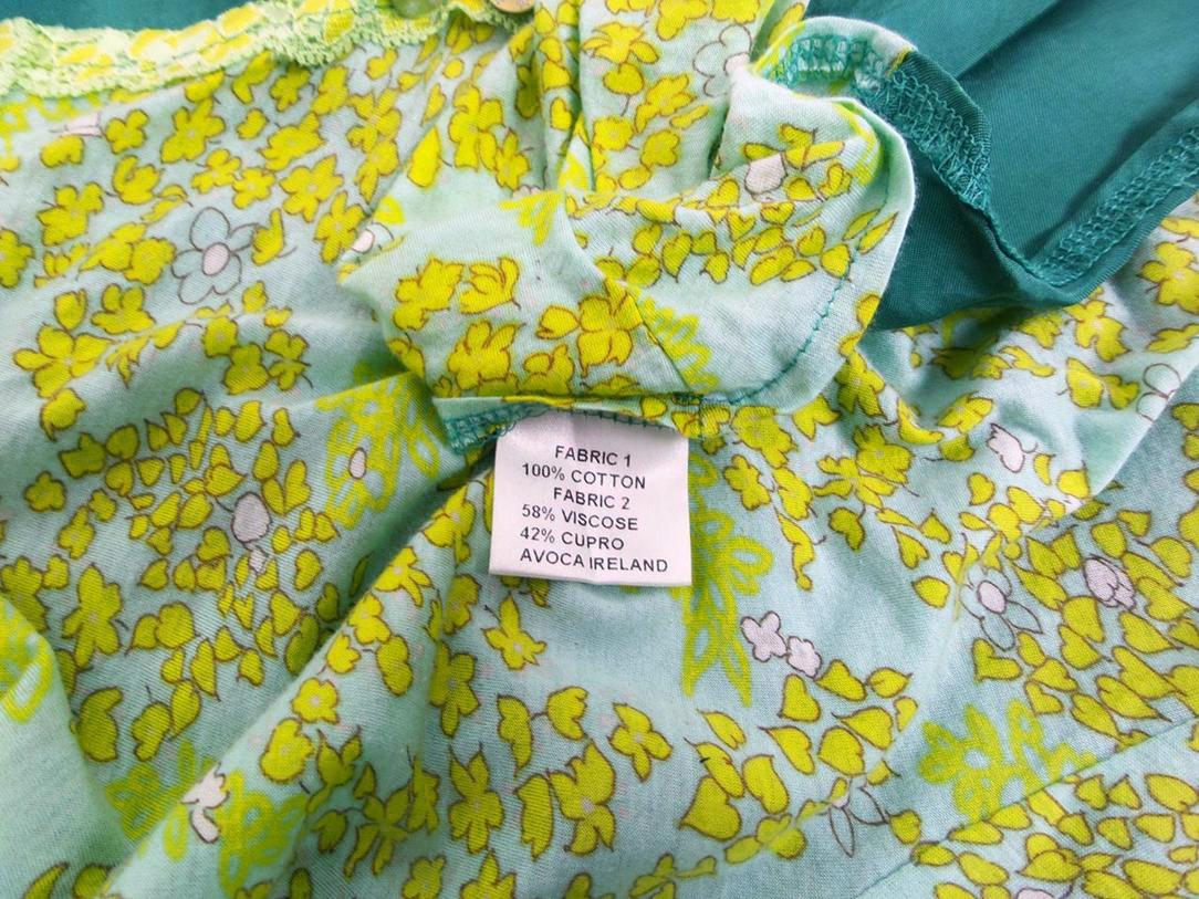 20161006_121247.jpg Avoca Anthology Rozmiar 4 Roślinny Liście Split Crew Neck Bluzka Długi rękaw Materiał Wiskoza