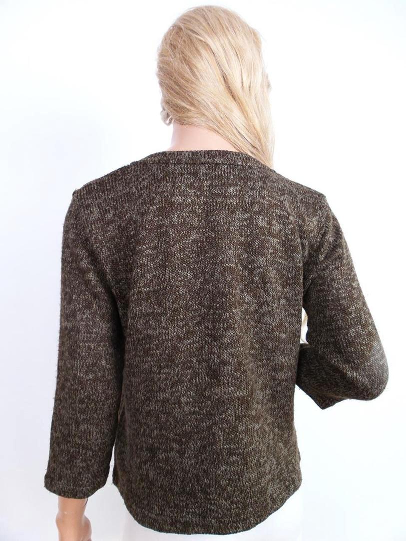 Rozmiar M Split Crew Neck Kardigan Żakiet Rękaw 3/4 Cienka dzianina
