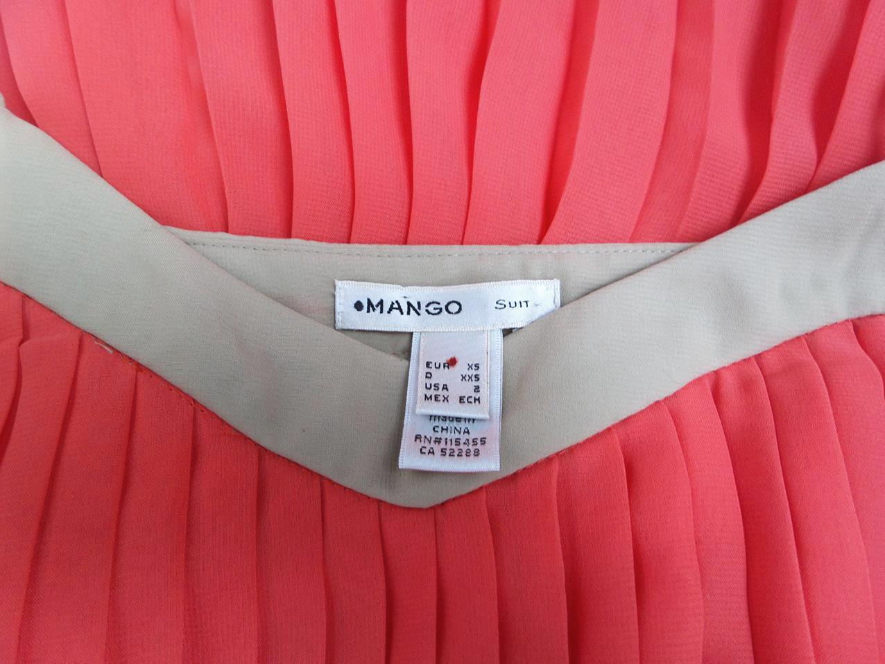 Mango Rozmiar XS Dekolt Serce Sukienka A-Line Bezrękawnik Do Kolan