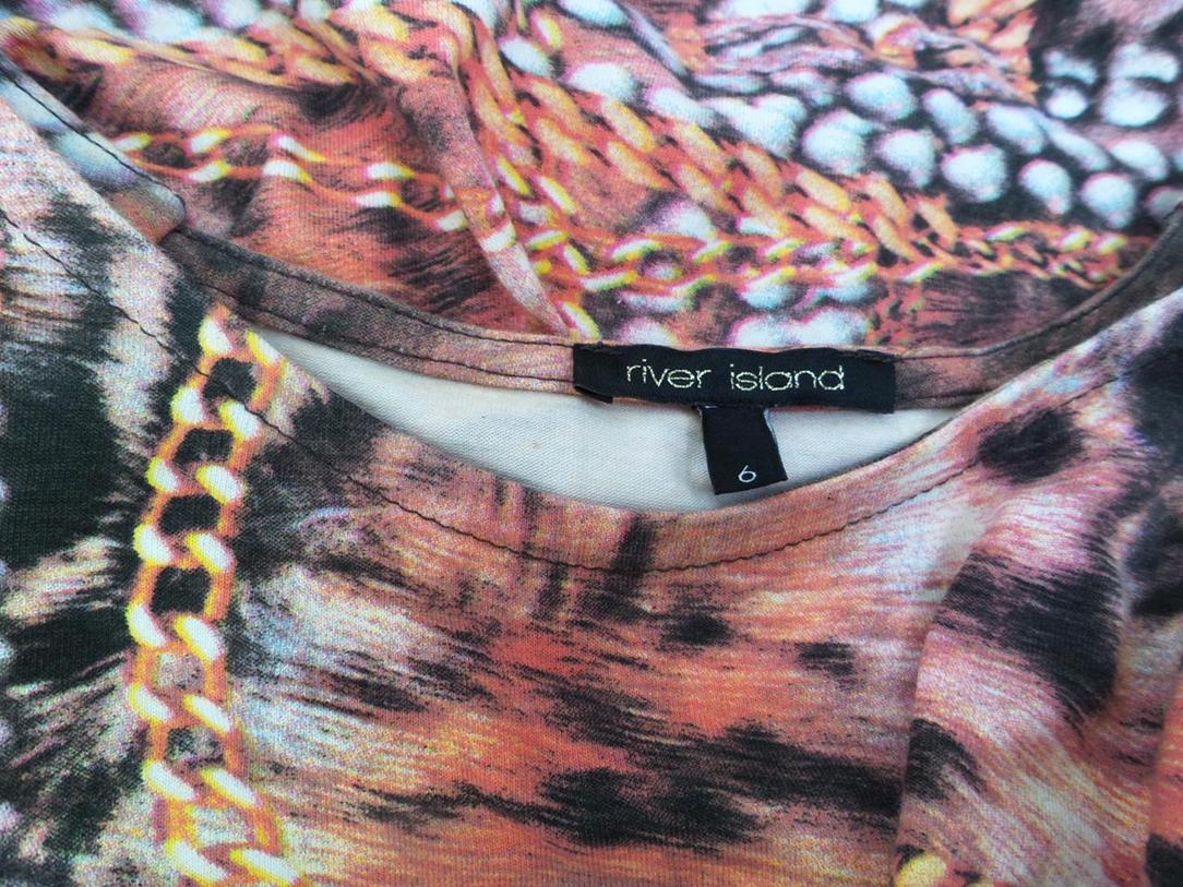 River island Rozmiar 6 (34) Okrągły dekolt Sukienka Bodycon Krótki rękaw Krótka Materiał Bawełna River island Rozmiar 6 (34) Okrągły dekolt Sukienka Bodycon Krótki rękaw Krótka Materiał Bawełna