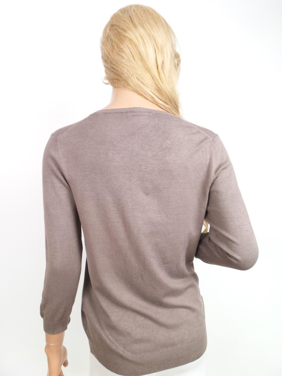 Marks&spencer Rozmiar 42 (14) W serek Sweter Rękaw 3/4 Materiał Wiskoza Cienka dzianina