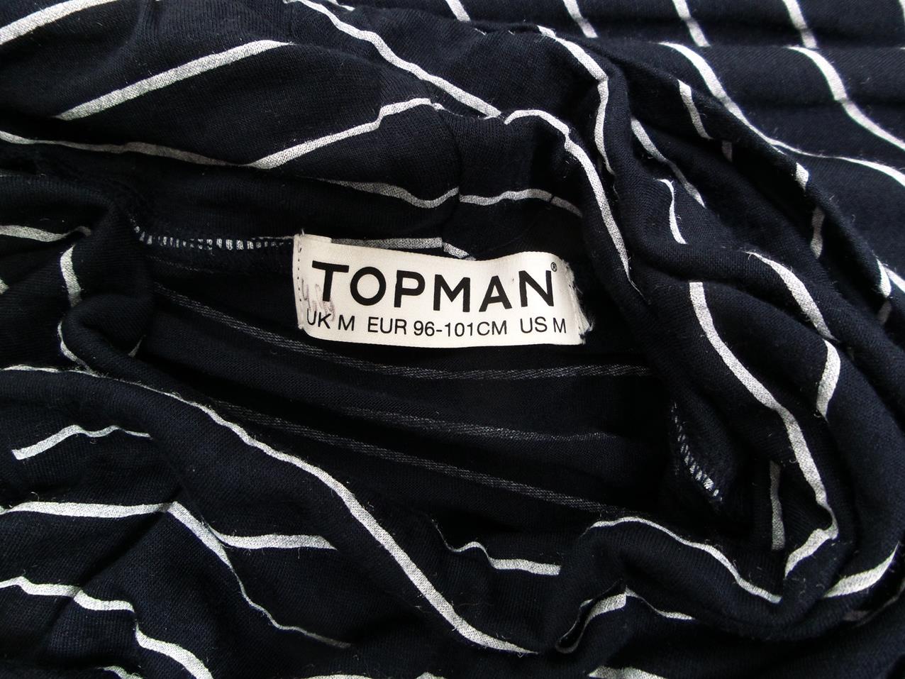Topman Rozmiar M Pasy Drapowany dekolt Tunika Bluzka Krótki rękaw Materiał Modal Topman Rozmiar M Pasy Drapowany dekolt Tunika Bluzka Krótki rękaw Materiał Modal