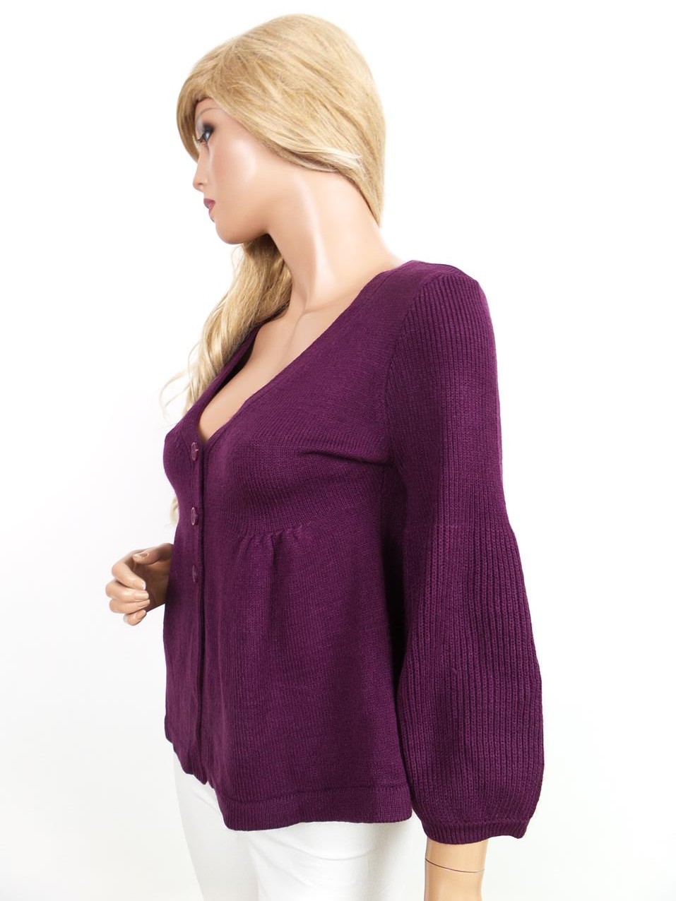 H&m Rozmiar S W serek Kardigan Zapinany Rękaw 3/4 Cienka dzianina