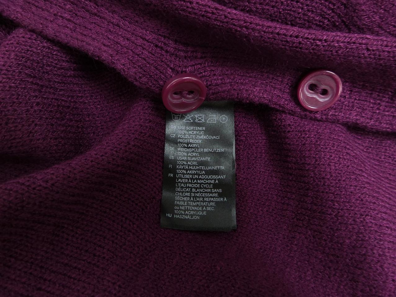 H&m Rozmiar S W serek Kardigan Zapinany Rękaw 3/4 Cienka dzianina