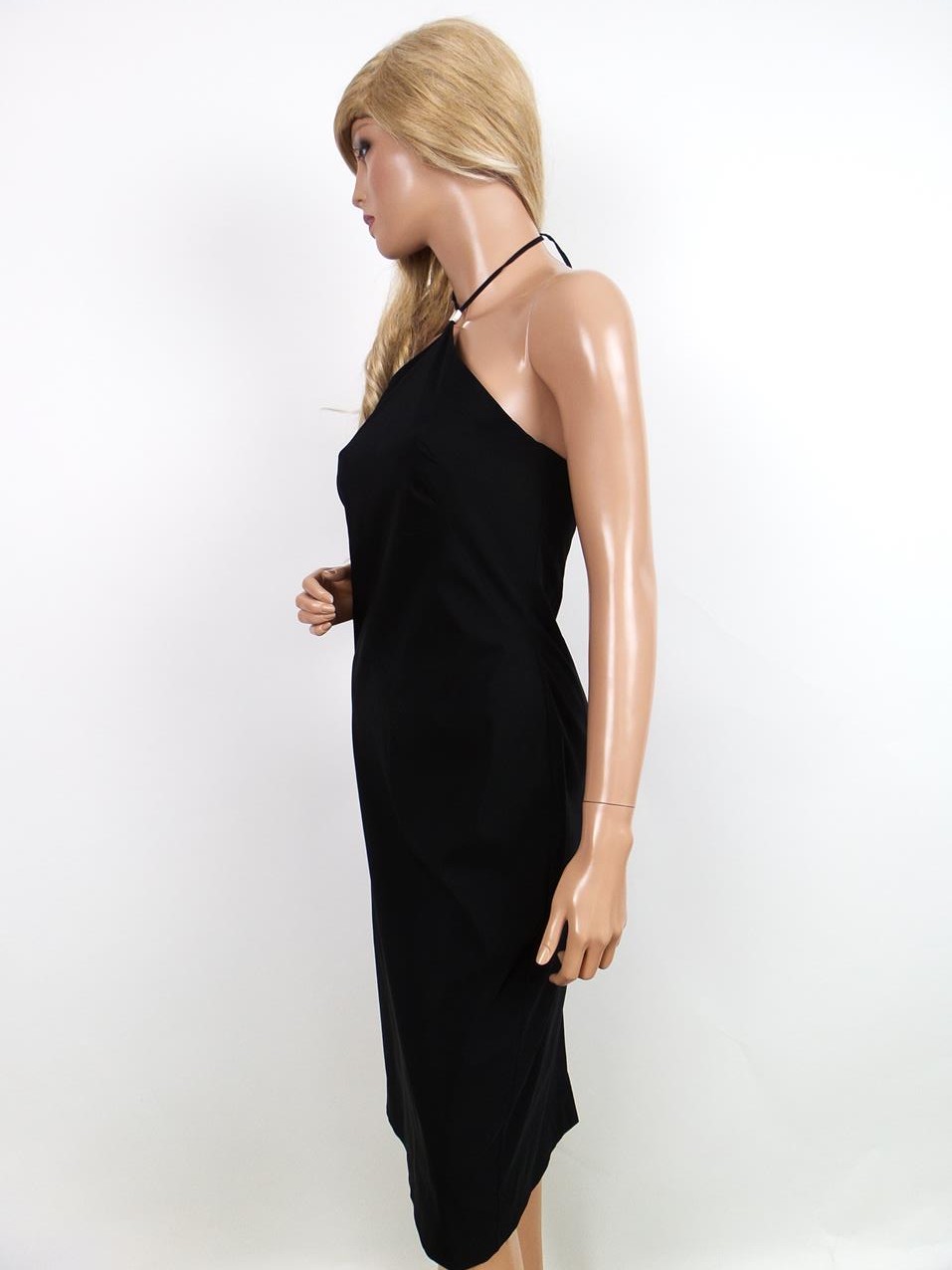 River island Rozmiar 38 Kolor Czarny Halter Sukienka Ołówkowa Bezrękawnik Midi River island Rozmiar 38 Kolor Czarny Halter Sukienka Ołówkowa Bezrękawnik Midi
