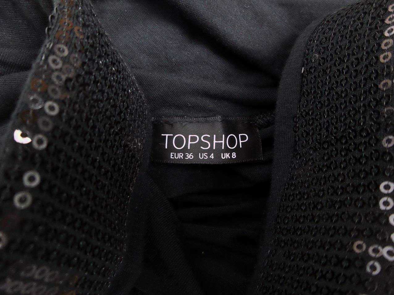 Topshop Rozmiar 36 Kolor Czarny W łódkę Tunika Bluzka Krótki rękaw Materiał Wiskoza Topshop Rozmiar 36 Kolor Czarny W łódkę Tunika Bluzka Krótki rękaw Materiał Wiskoza