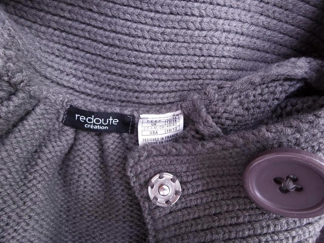 20161108_102157.jpg La Redoute Rozmiar 40/42 High Neck Kardigan Płaszcz Długi rękaw Gruba dzianina