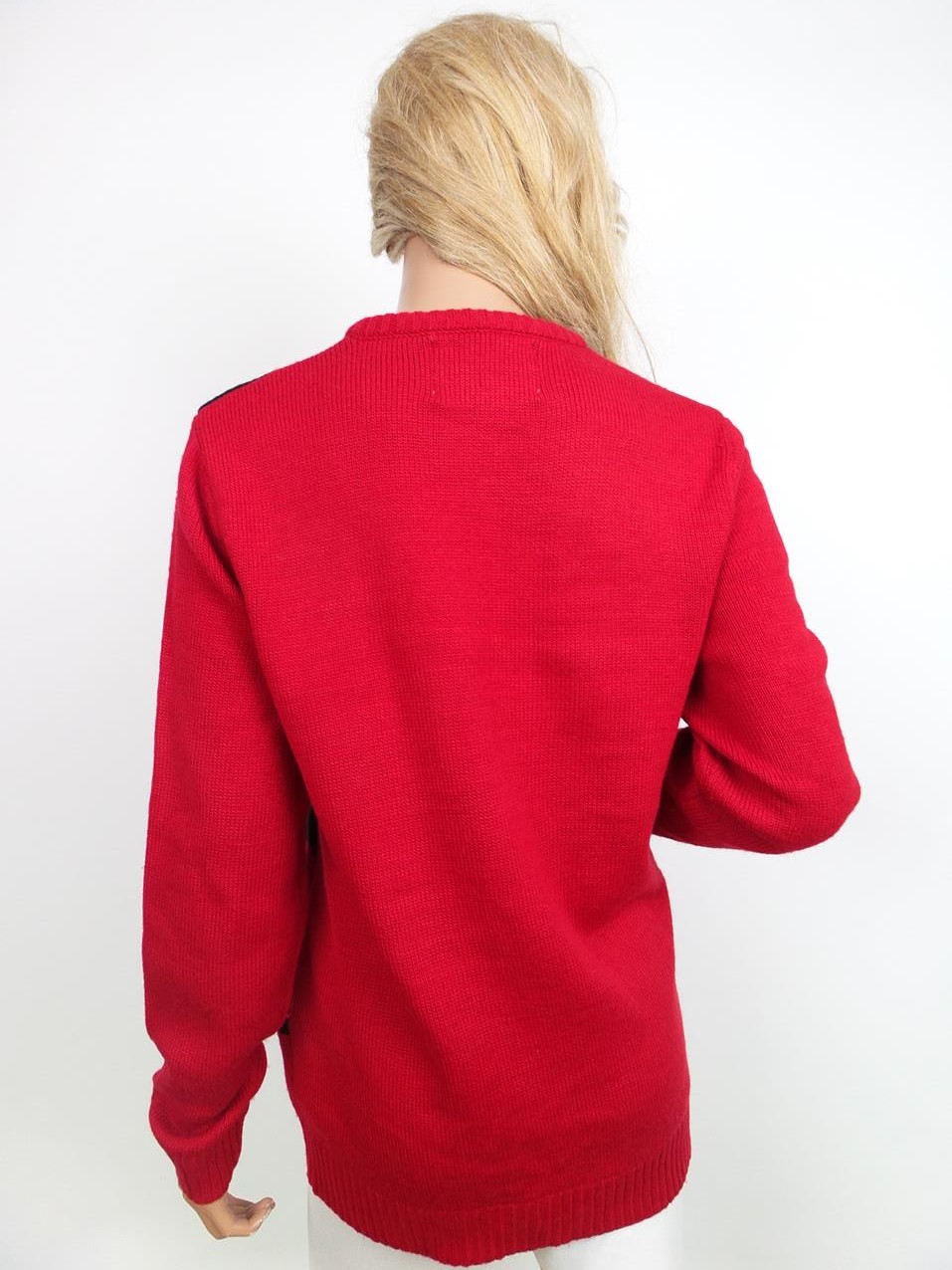 Cedarwood state Rozmiar S Crew Neck Sweter Świąteczny Gwiazdka Długi rękaw Gruba dzianina