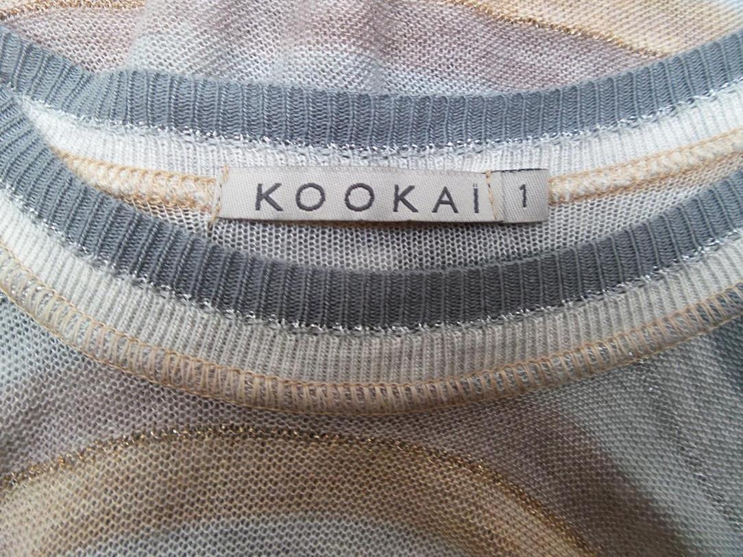 Kookai Rozmiar 1 (S) Pasy Okrągły dekolt Bluzka Krótki rękaw Kookai Rozmiar 1 (S) Pasy Okrągły dekolt Bluzka Krótki rękaw