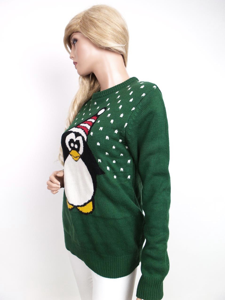 20161115_120224.jpg Cedarwood state Rozmiar S Crew Neck Sweter Świąteczny Gwiazdka Długi rękaw Gruba dzianina
