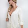 InWear Rozmiar XL Kolor Kremowy W serek Kardigan Zapinany Rękaw 3/4 Materiał Wiskoza Cienka dzianina