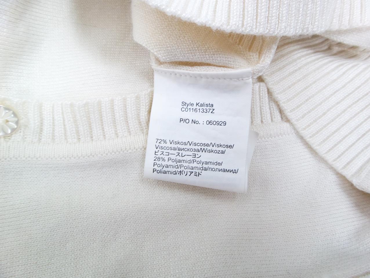 20161117_113926.jpg InWear Rozmiar XL Kolor Kremowy W serek Kardigan Zapinany Rękaw 3/4 Materiał Wiskoza Cienka dzianina