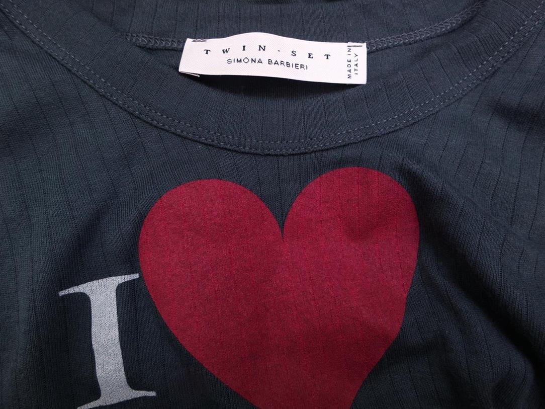 Twin set Simona Barbieri Rozmiar S Kolor Granatowy Okrągły dekolt T-Shirt Krótki rękaw Materiał Bawełna