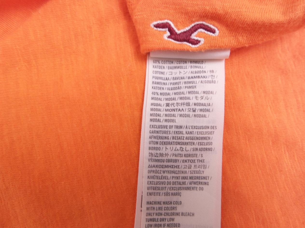 Hollister Rozmiar XS Kolor Pomarańczowy Okrągły dekolt Bluzka Bezrękawnik Materiał Bawełna