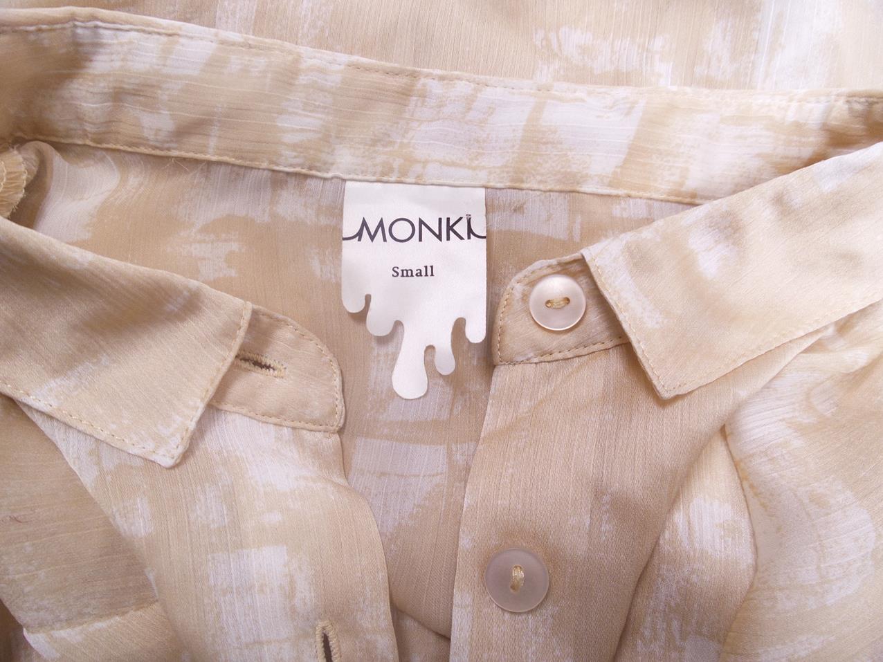Monki Rozmiar S Kolor Pastelowy Kołnierz Tunika Zapinana Bluzka Długi rękaw Monki Rozmiar S Kolor Pastelowy Kołnierz Tunika Zapinana Bluzka Długi rękaw