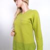 Kit karnaby Rozmiar L Kolor Limonkowa Zieleń Crew Neck Sweter Długi rękaw Materiał Wełna Jagnięca Gruba dzianina