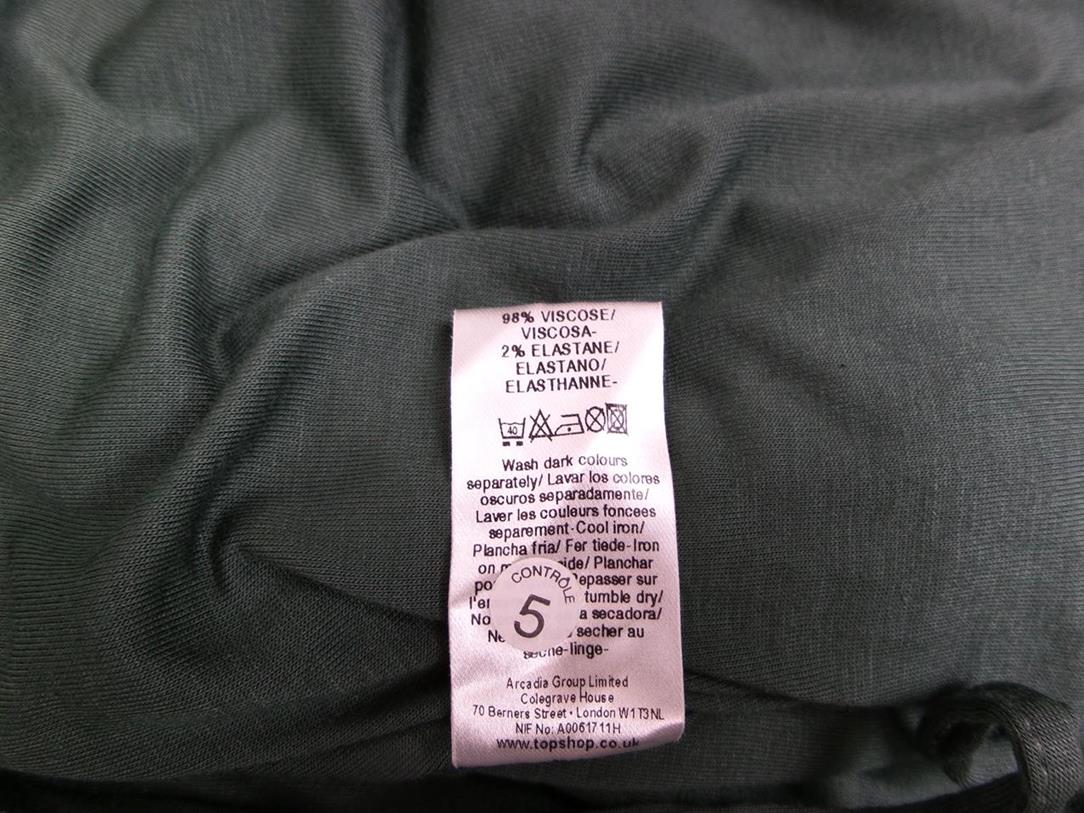 Topshop Rozmiar 14 ( 42 ) Kolor Zielony W serek Sukienka Zawijana Krótki rękaw Do Kolan Materiał Wiskoza Topshop Rozmiar 14 ( 42 ) Kolor Zielony W serek Sukienka Zawijana Krótki rękaw Do Kolan Materiał Wiskoza