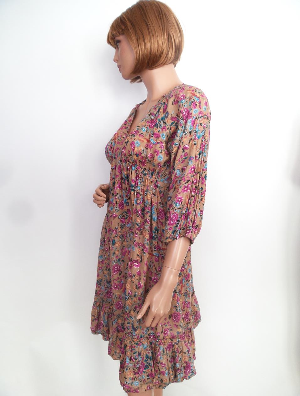 Gina Tricot Rozmiar 36 W serek Sukienka Rozkloszowana Rękaw 3/4 Do Kolan Gina Tricot Rozmiar 36 W serek Sukienka Rozkloszowana Rękaw 3/4 Do Kolan