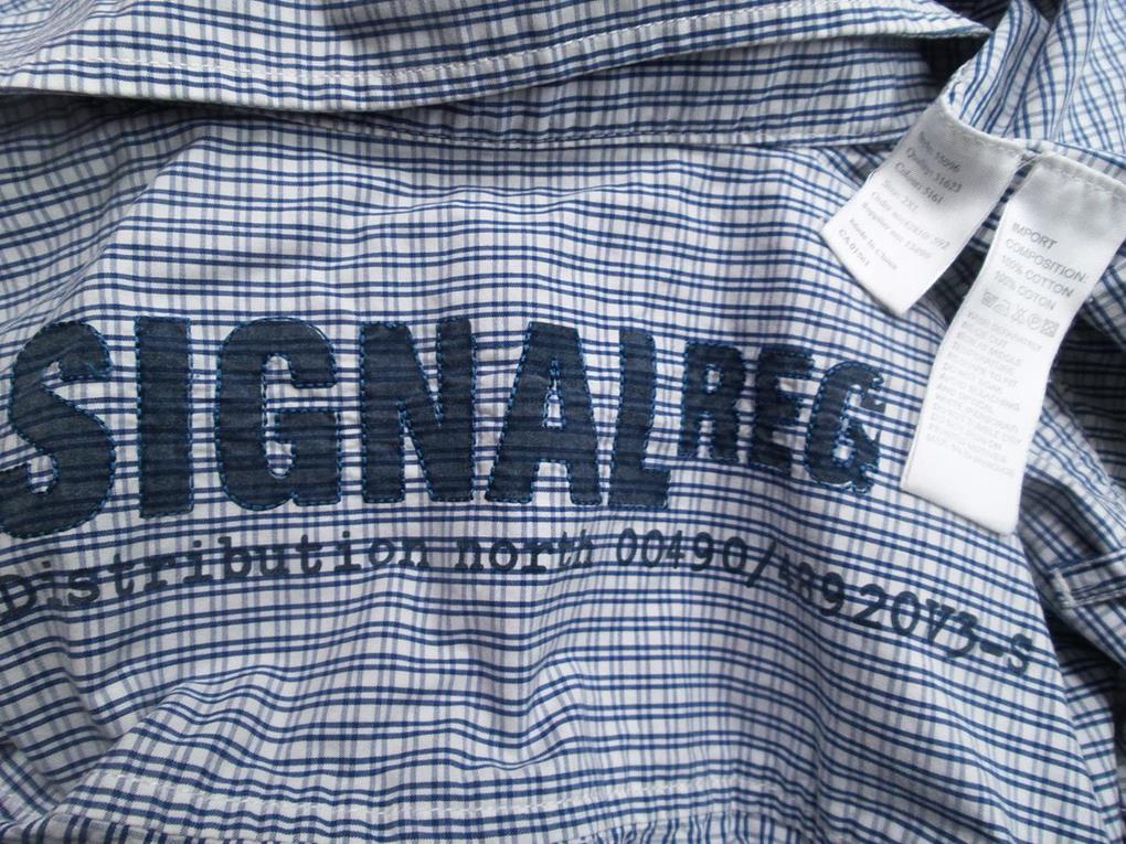 20161208_102048.jpg Signal Rozmiar XXL Kolor Niebieski Kołnierz Męska Koszula Casual Krótki rękaw Materiał Bawełna